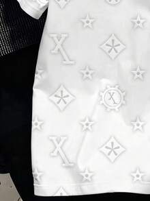 Manfinity Dauomo Geometric Pattern Fashion Digital Print Men's T-Shirt - White - View 4