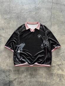 AXEPEAK 男士数字印花短袖休闲通勤 Polo 衫 - 彩色 - 查看 1