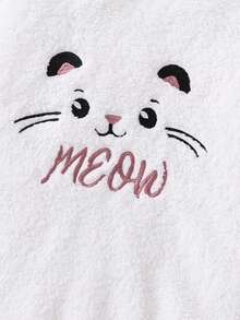 Genkimix Kids Set de 2 piezas de sudadera reversible acanalada y cálida de felpa con bordado de lazo lindo y pantalones de cintura elástica, adecuado para la escuela, otoño/invierno - Multicolor - Ver 7