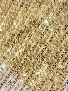 Glamine Charm Halter Neck Ruched Sequin Bodycon Dress For Holiday Party Clothes - Yellow - View 5