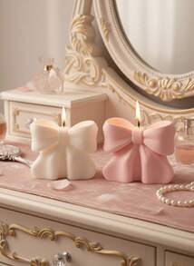 Joivida 1pc Bow Candle Decoration, Bow Gift Design - Holiday Gift Indoor Deodorizing Fragrance Fresh And Lasting Aromatherapy Aromatherapy Candle, Lover Gift, Autumn, Christmas, Winter, Holiday Gift - Multicolor - View 2