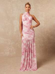 Lumalex Đầm dài màu hồng ánh kim nhuộm tie-dye dáng suông cổ yếm, có đệm ngực, dành cho nữ, thích hợp cho năm mới, phong cách mới, yên tĩnh, sang trọng, dạ hội, tiệc tùng, tiệc chiêu đãi, kín đáo, sang trọng cổ điển, lấp lánh, tiệc tùng ngày lễ, tiệc rave, lễ hội, đi chơi, kỳ nghỉ, nóng bỏng, ngoài trời, nhiều lớp, mùa cưới, tiệc tùng, ID Al-Adha, tiệc Al-Adha, phong cách năm mới, đầm dự tiệc, đầm tie-dye, đầm dài màu hồng dành cho nữ. - Màu Hồng baby - Xem 4