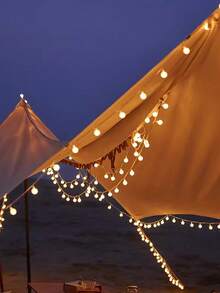 1pc 1.5/3/6/10M Home Decor White Ball String Lights,Battery Power Indoor Room Decor White Ball Lights,Bedroom Decor,Wall Decor Light String,Suitable For Wedding Decor,Party Decor,Christmas Tree Decorative Light String,Outdoor Garden Decor Lights,House Decor Lights,Light For Decoration - Yellow light - View 3