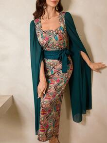 Al Najma New Spring/Summer Green Elegant Party Evening Dress For Women - Green - View 1