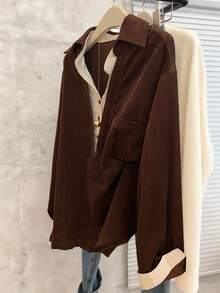 Franclia Women's Casual & Office Commute Striped Print Patchwork Loose Blouse, Spring/Autumn