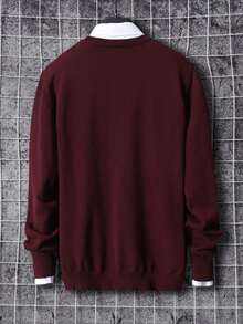 Manfinity Homme 男士纯色罗纹针织衫（不含衬衫），适合秋冬季节，长袖上衣