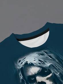 Manfinity LEGND Men's Skull Print Round Neck Casual Long Sleeve T-Shirt - Multicolor - View 3