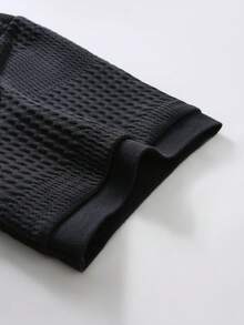 Manfinity CasualCool 男士休闲字母印花短袖Polo衫，夏季 - 黑色 - 查看 4