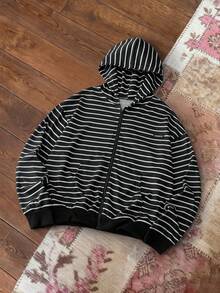 SWAVVY Men's Casual Hoodie Sweatshirt, Spring/Autumn, Standard Size, Digital Print, Ribbed - Black - View 4