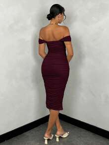 SHEIN BAE Green Dress Spring Break Cheap Clothes Summer Clothes Summer Dress Spring Dress Pastel Dress Beach Women Dresses Long Beach Dress Summer Maxi Dress - Maroon - View 2