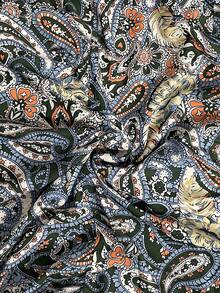 Freevana Plus Size Paisley Print Ruffle Hem Casual Vacation Dress - Dark Green - View 7