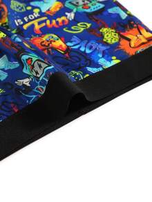Teen Boys Underwear 5-Piece Set - Colorful Gaming Graffiti Print Boxer Briefs Fashion Gaming Pattern Elastic Waistband Design Colorful Black Trim Classic Color Breathable Comfortable Fabric Boxer Briefs Elastic Waistband Gaming Graffiti Print Combo Social Media Style Cool 2026 New Year Holiday Essential Teen Boys Underwear Set - Multicolor - View 3