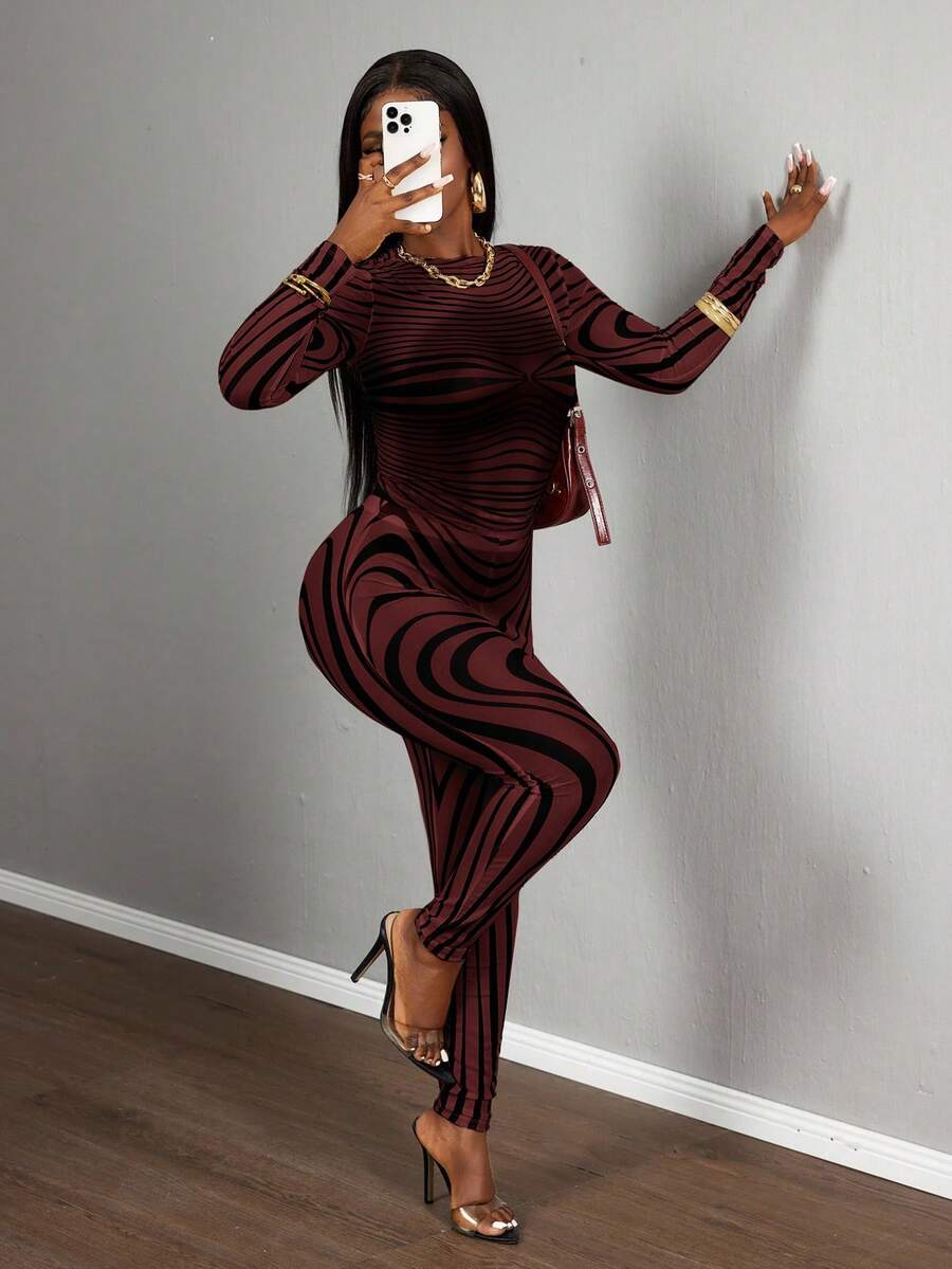 Slaydiva 2025 Summer New Casual Streetwear Sexy Sheer Mesh Zebra Print Bodycon Long Sleeve Crop Top And Tight Pants 2 Pieces Set, Suitable For Music Festivals, Sexy Streetwear, Graduation Season, Western Nomadic Style, Bohemian Style, Daily Outings, Motorcycle Sports, Clubs, Baddie Style, Birthday Parties, Student Wear, Basic Versatile, Casual, Vacation, Cruise Travel, Beach, Sunbathing, Viral , Party Gatherings