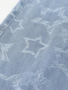 SHEIN ChillGRL 酷炫女孩休闲迷彩牛仔裤 - 淺色水洗藍 - 查看 7