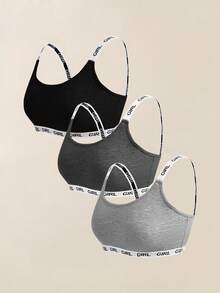 Velisys Conjunto de 3 piezas de sujetador deportivo con estampado de letras para mujer - Multicolor - Ver 14