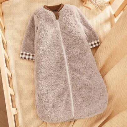 Cozy Pixies 1 pieza Saco de dormir para bebé, Doble cara gruesa de felpa, Manga larga con puños con volantes, Adecuado para recién nacidos