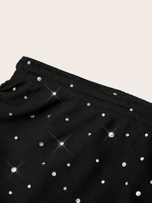SHEIN EZwear 2pcs Plus Size Black Holiday Casual Skirt Set - Black and White - View 3