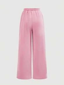 SHEIN Girlism TEENGIRL Pink Hooded Two Pieces Set, Zip-Up Jacket And Relaxed Fit Pants, Collegiate Style Outfit, Suitable For Back To School, Street Wear - Pink - View 10