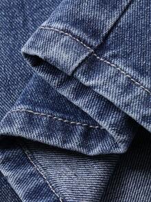 DAZY 女童纯色弹力腰带口袋宽松牛仔裤 - 藍色 - 查看 7