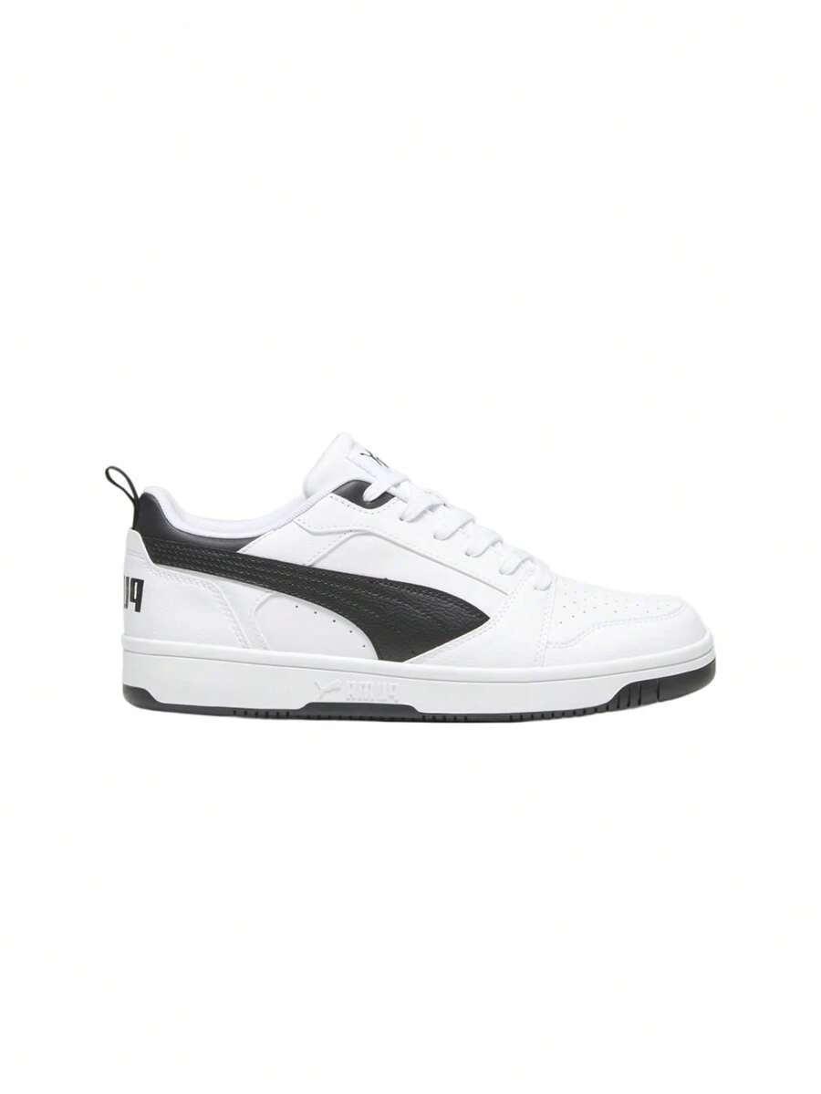 Puma Rebound V6 LowTrack Men's Sneakers Black White 39232802 - White- Black- Black - View 1