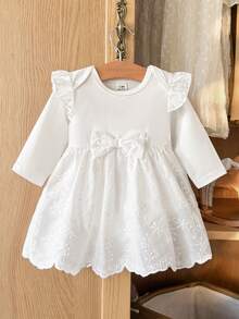 Vintaside Kids Robe décontractée à manches longues et col rond pour nouveau-né, avec ceinture. Convient pour les sorties, les vacances et les jeux.