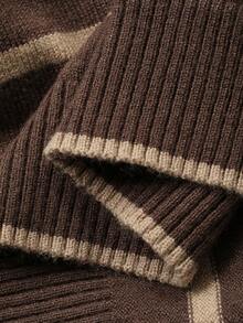 Dazy Plus Áo len chui đầu cổ lọ màu trơn cỡ lớn dành cho nữ, dáng ôm, thu/đông - Màu nâu Sô-cô-la - Xem 8