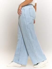 MUSERA Plus Size High Rise Straight Leg Light Wash Denim Jeans Everyday Winter Casual Cute Spring Summer