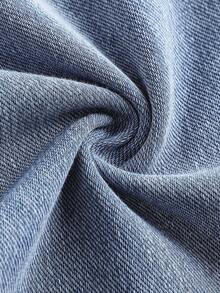 Pantalones sueltos de punto vaquero azul para niña joven