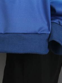 Vacaura 2pcs/Set Teenage Boys Casual Blue & White Ombre Pullover T-Shirt Set With Woven Cargo Pants, Fashionable & Suitable For Daily Wear, Commuting, School - Multicolor - View 4