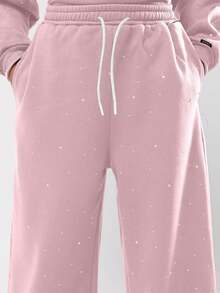 SUMWON Dreamer 波点连帽衫和运动裤套装，适合青少年女孩休闲穿着，冬季舒适度假之选 - 淺粉色 - 查看 5