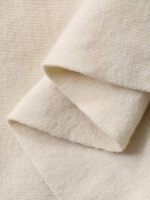 FRIFUL 女士可爱荷叶边下摆喇叭袖毛衣，秋冬款 - 米色 - 查看 7