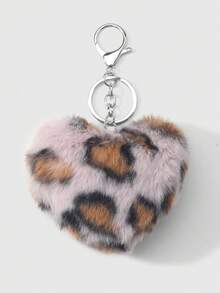 ROMWE J-Fashion 1 Y2k 复古甜美酷炫个性化时尚可爱高品质多色毛绒仿真渐变横向豹纹狐狸毛绒动物迷你尾巴 DIY 钥匙扣配件包包挂件，颜色随机，适合女孩和女士日常佩戴，节日礼物