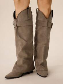 Styleloop Women's Vintage Pointed Toe Chunky High Heel Ankle Boots For Christmas