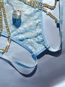 MidnightGlam 大码性感蕾丝链条铃铛开裆内裤