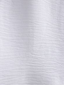 Core Aspect Chemise décontractée simple à manches longues, boutons et poche, couleur unie, col boutonné, pour sortir, pour l'automne - Blanc - Voir 3