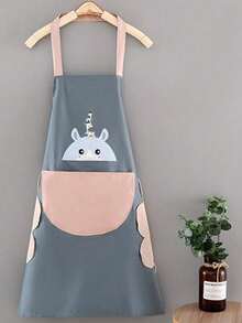 Women's Kitchen Apron With Hand Towel Pocket, Large Pocket, Waterproof, Suitable For Cooking & Baking - Multicolor - View 19