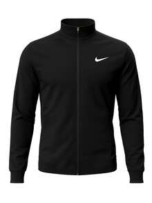 Nike Men's Dri Fit Full Zip Jacket Black - Black and White - View 1