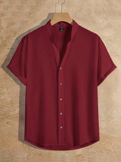 HIMLAND Men's Casual Solid Color Basic Button-Down Short Sleeve Shirt Men's Vacation Casual Style, INS Matched With A Knitted  Geometric Striped Crochet Textured Jacquard Loose Short-Sleeve Shirt. Featuring A Button Placket, This Shirt Embodies French Elegance And Romance, Making It Perfect For Hawaiian Beach Vacations, As Well As Music Festivals And Everyday Wear. It Also Serves As An Ideal Gift For Boyfriends Or Husbands. Men's Striped Short Sleeve Single-Breasted Casual Commuter Shirt, Cool Shirts For Men, Nice Shirts For Men, Men's Fashion Shirts