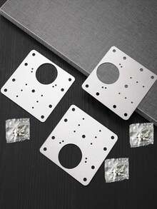 Stainless Steel Hinge Repair Plate, Wardrobe Cabinet Door Hinge Fixing Mounting Bracket For Installation And Reinforcement - Silver - View 5