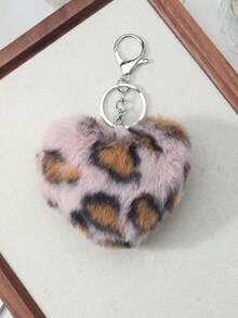 ROMWE J-Fashion 1 Y2k 复古甜美酷炫个性化时尚可爱高品质多色毛绒仿真渐变横向豹纹狐狸毛绒动物迷你尾巴 DIY 钥匙扣配件包包挂件，颜色随机，适合女孩和女士日常佩戴，节日礼物
