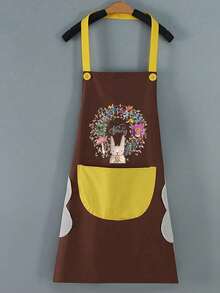 Women's Kitchen Apron With Hand Towel Pocket, Large Pocket, Waterproof, Suitable For Cooking & Baking - Multicolor - View 20