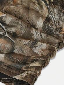 SHEIN Tween Girl Tie-Dye Asymmetric One-Shoulder Bell Sleeve Long Sleeve Cropped T-Shirt - Army Green - View 6