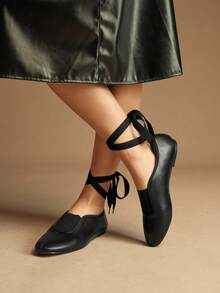 Rosivie Giày lười đế bằng đa năng dành cho nữ đi làm hàng ngày - màu đen - Xem 8