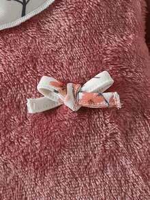 Barboteuse à manches longues et pieds pour bébé fille nouveau-né, en flanelle double face rose pastèque avec petites fleurs, douce et confortable - Rose orangé - Voir 7