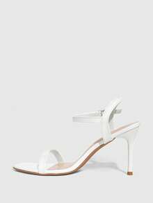 CUCCOO SZL Women's Elegant Pointed Toe Heeled Sandals, Minimalist Design For Commuting - White - View 4