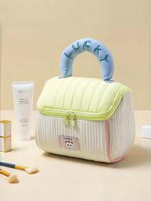 Joivida Cute House Shape Makeup Bag, Large Capacity Travel Cosmetic Case, Soft Toiletry Pouch Organizer, Portable Storage For Skincare & Beauty Products - Multicolor - View 13