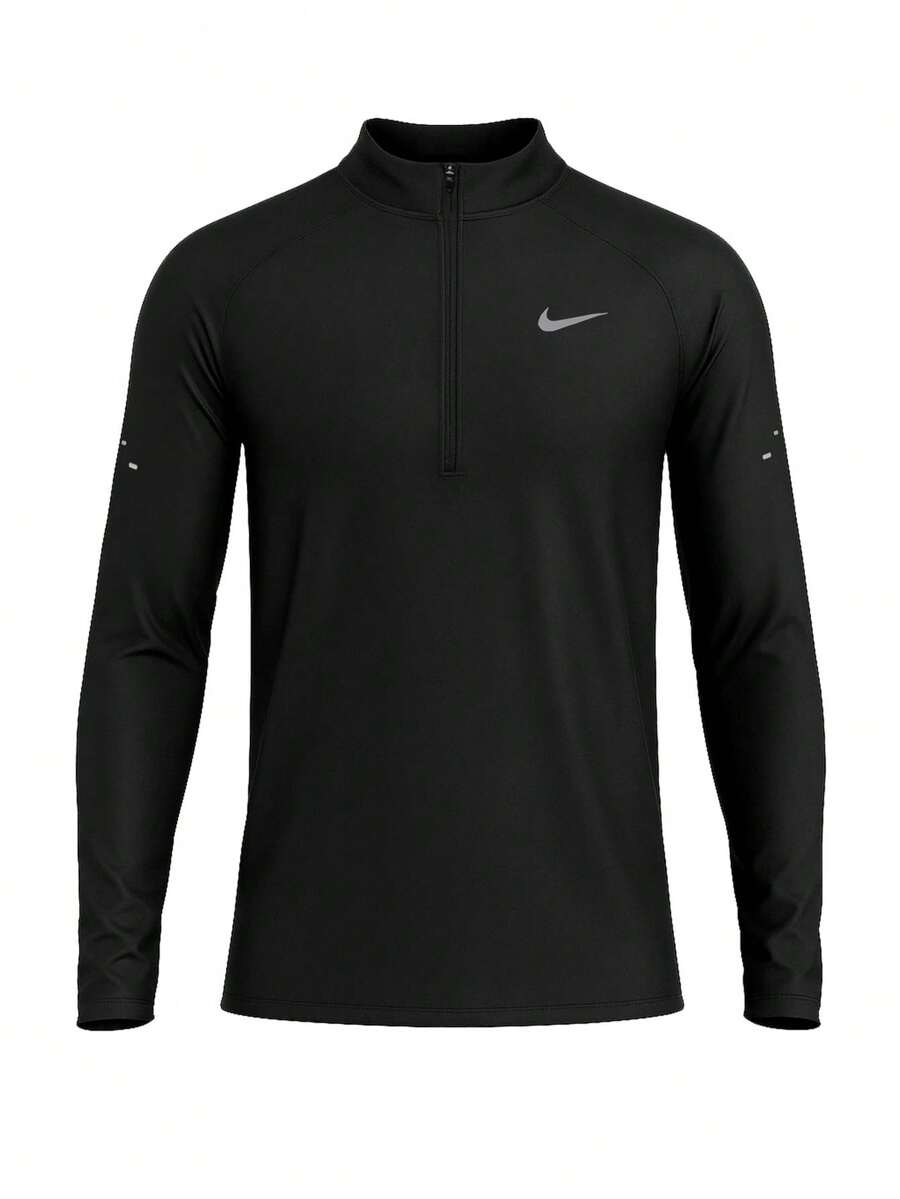 Nike Stride Men's Dri Fit 1/4 Zip Running Top Black - Black - View 1