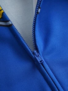 SHEIN | PAW Patrol Young Boy Casual Cartoon Dog Print Long Sleeve Hooded Zip-Up Knit Coat With 3D Ears Hoodie For Kids Kids Character Clothes Fall Winter - Blue - View 10