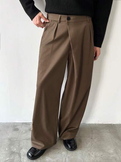 Manfinity Hypemode Men's Casual Loose Pleated Suit Pants, Suitable For Daily Casual, Weekend Outings, Music Festivals, Parties And Other Young Social Occasions. This Pant Is An Indispensable Versatile Item In A Man's Wardrobe, And Makes A Great Gift For Boyfriends Or Husbands.,Streetwear,Friends,Matching,Baggy,For Men,Graphic,Japanese Style,Unisex,I Love My Girlfriend