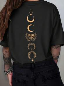 EMERY ROSE Fourth Wing Shirt, Rebecca Yarros, Dragon Rider, Violt Sorrengail, Basgiath War College, ACOTAR Merch, Basgiath Fourth Wing Shirt, Loose Style For Women, Perfect For Holiday Parties & Gift Comfort Fit Short Sleeve Classic T Shirt Printed Graphic Tee Women's Casual Short-Sleeved Top - Black - View 2